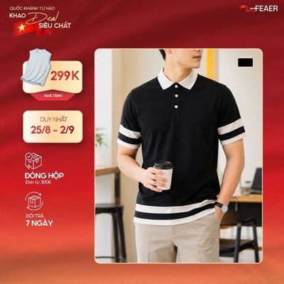 Áo Polo Nam STIL Cổ Bẻ, Tay Ngắn Phối Sọc Sang Trọng, Vải Cotton Micro Thấm Hút Tốt, Thanh Lịch, Dễ Mặc - FEAER