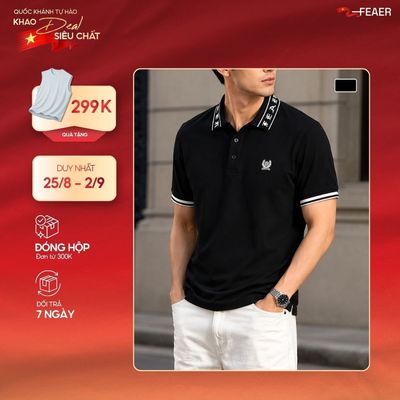Áo polo IMPERIAL phối cổ Jacquard chữ dệt nổi, Cotton Micro mềm mát thoáng khí, phong cách smart casual cao cấp - FEAER