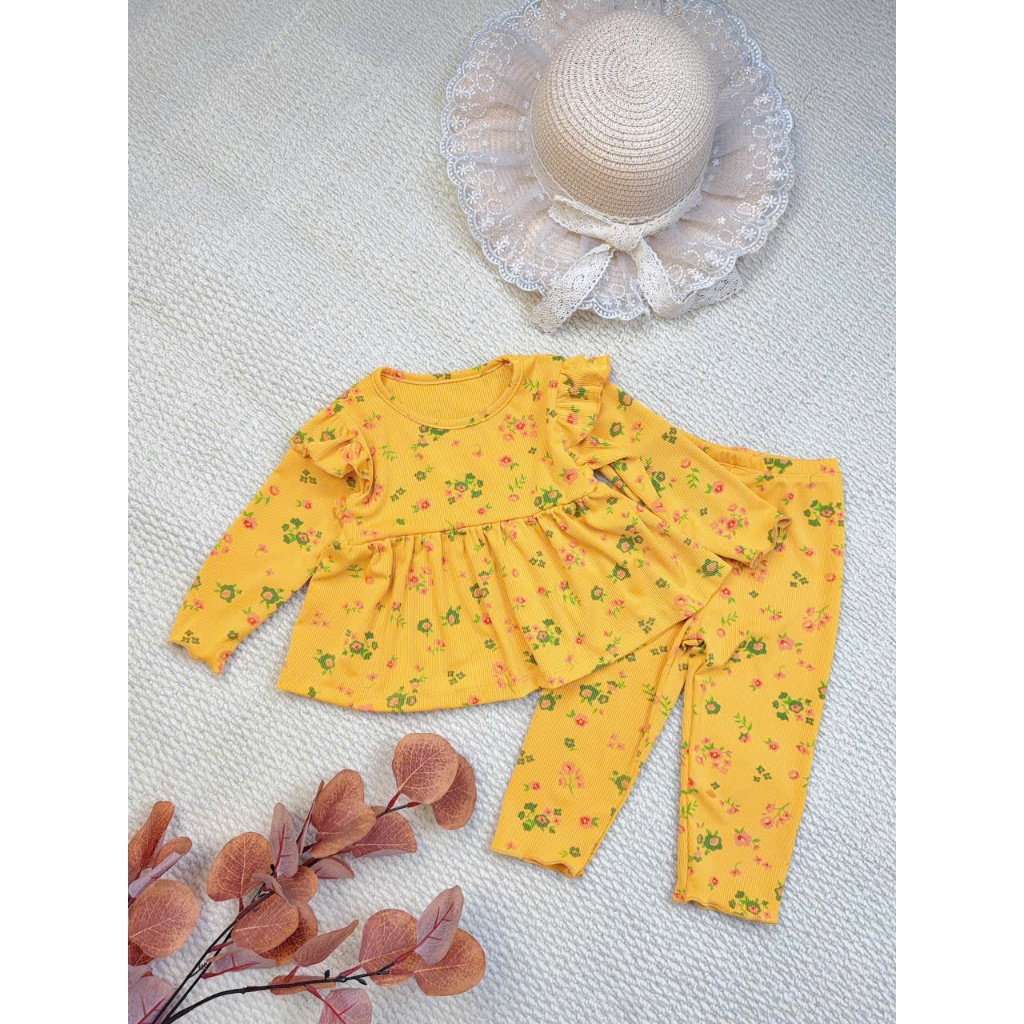 Bộ dài tay bé gái dáng babydoll, bộ thu đông dáng babydoll cho bé gái phong cách đáng yêu
