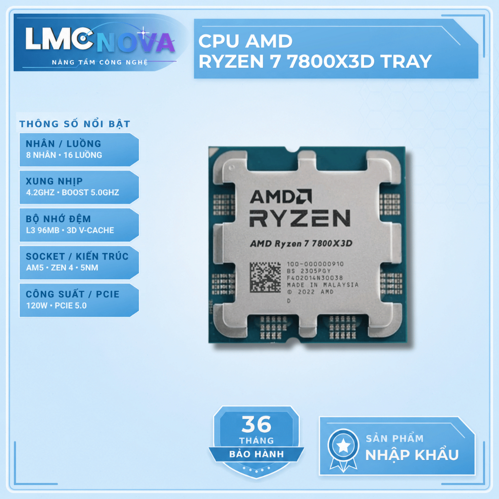[ Full VAT ] CPU AMD Ryzen 7 7800X3D TRAY NEW