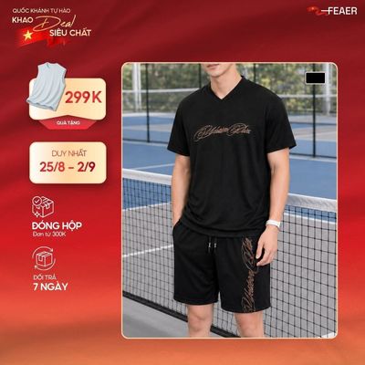 Set WESTERN nam áo thun & quần short chất lưới thoáng khí, graphic chữ nghệ thuật, phong cách Street Sport - FEAER