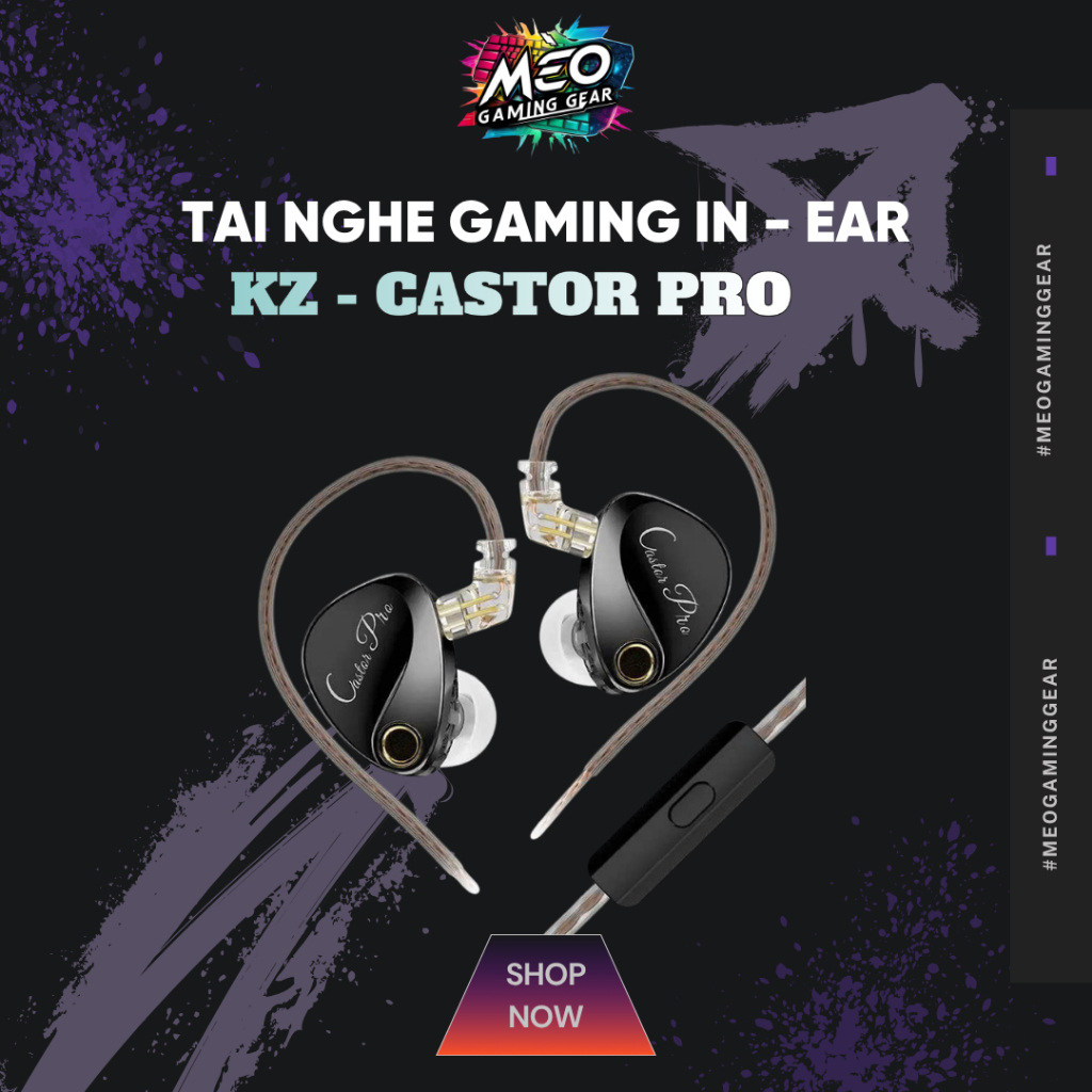 Tai nghe In - Ear Kz - Castor Pro - Dual Dynamic Driver - Tai nghe khiển âm Hifi