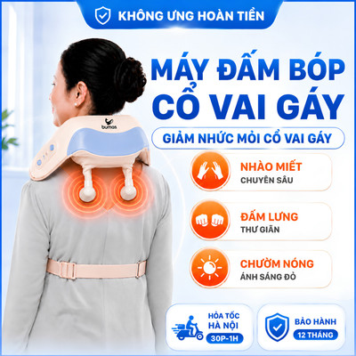 Máy Đấm Bóp Cổ Vai Gáy BUMAS M9 Max - 3 Trong 1 Nhào Miết Đấm Lưng Chườm Ấm - Máy Massage Đa Vùng