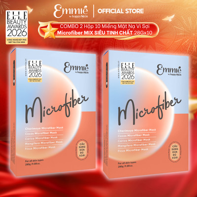 Mặt nạ vi sợi Emmie Microfiber Mix Cầu Sung Dừa Đủ Xoài Hỗ Trợ Dưỡng Sáng Da Cấp Ẩm - Hỗ Trợ Mờ Nếp Nhăn Combo 2 Hộp 10