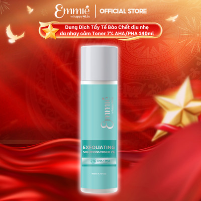 Toner tẩy tế bào chết Emmie 7% AHA PHA Hỗ trợ làm Sạch Lỗ Chân Lông Dịu Nhẹ Da Nhạy Cảm - Toner Tẩy TBC Dịu nhẹ 140ml