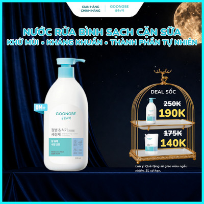 Nước Rửa Bình Sữa Và Chén Bát Kháng Khuẩn Đậm Đặc, Thành Phần Thiên Nhiên - GOONGBE Chính Hãng Hàn Quốc