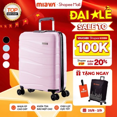 [⚡HOA HẬU] Vali Kéo MIAvn Pisani LANI - Size 20/24/28, Nhựa PP Dẻo Siêu Bền, Hạn Chế Bể Vỡ, Khoá TSA, Bảo Hành Trọn Đời