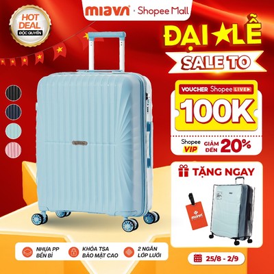 [💥ĐỘC QUYỀN] Vali Kéo MIAvn Larita JUDEN - Size 20/24/28, Nhựa PP Siêu Bền, Hạn Chế Va Đập, Khoá TSA, Bảo Hành Trọn Đời