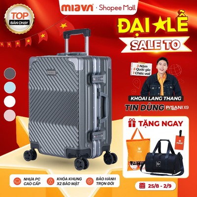 [🔥TOP BÁN CHẠY] Vali Khoá Khung MIAvn Pisani X9 - Size 20/24/28, Nhựa PC Cao Cấp, Khoá Khung Bảo Mật Cao