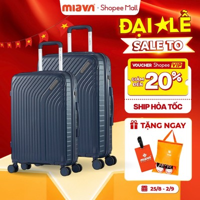 Combo 2 Vali Kéo MIA Du Lịch Larita RICO - Size 20/24/28, Nhựa PP Siêu Bền, Hạn Chế Va Đập, Khoá Số TSA