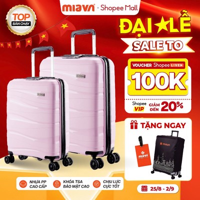 [COMBO SIÊU PHẨM] 2 Vali Kéo MIAvn Du Lịch Pisani LANI - Size 20/24/28 Nhựa PP Siêu Bền, Hạn Chế Bể Vỡ, Khoá TSA Bảo Mật