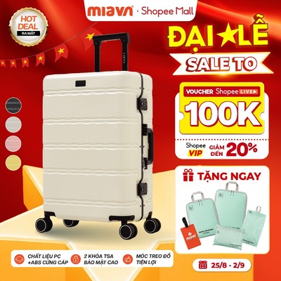 [⚡️SIÊU PHẨM MỚI] Vali Khoá Khung MIAvn Larita FREM - Size 20/24/28, Chất Liệu PC/ABS Cao Cấp, Khóa Khung Số TSA Bảo Mật