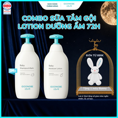 Combo Sữa Tắm Gội Và Lotion Dưỡng Ẩm GOONGBE Lành Tính Dành Cho Bé 350ml