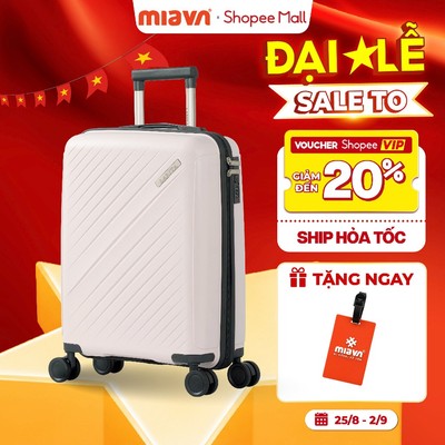 Vali Kéo MIAvn Larita AYTHER Size 20/24 Inch, 100% Nhựa PP Đàn Hồi Hạn Chế Bể Vỡ, Bánh Xe Đôi, Khoá Số