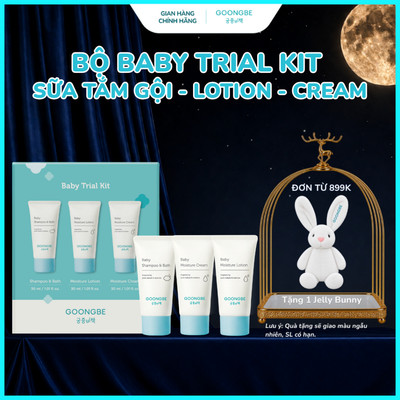 Bộ Chăm Da Toàn Diện Baby Trial Kit Goongbe - Sữa Tắm Gội, Moisture Lotion, Moisture Cream