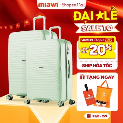 Combo 2 Vali Kéo MIAvn Larita MIYO - Size 20/24, Nhựa PP Bền Bỉ, Hạn Chế Bể Vỡ, Khoá Số An Toàn