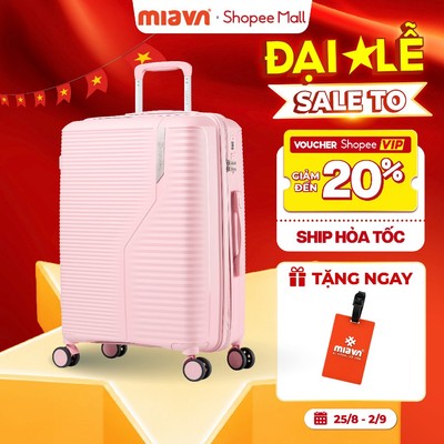 Vali Kéo MIAvn Larita GIN - Size 20/24 inch, Nhựa PP Dẻo Nguyên Chất, Hạn Chế Bể Vỡ, Khoá Mật Khẩu Số, Bánh Xe Kép
