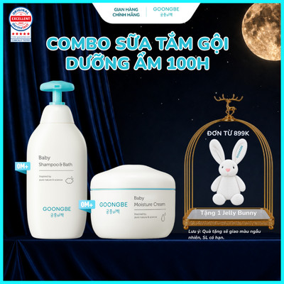 Combo Sữa Tắm Gội Dịu Nhẹ & Kem Dưỡng Ẩm GOONGBE Dành Cho Bé Sơ Sinh