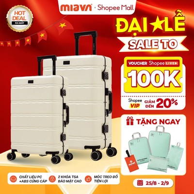 [COMBO CẢI TIẾN] Vali Kéo MIAvn Larita FREM Size 20/24/28 - Chất Liệu PC+ABS Cứng Cáp Bền Bỉ, Khóa Khung TSA Cao Cấp