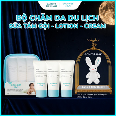 [TẶNG TÚI DU LỊCH] Bộ Travel Kit Bao Gồm Sữa Tắm Gội, Lotion, Kem Dưỡng Ẩm GOONGBE An Toàn Cho Bé 50ml