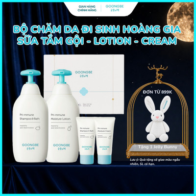 Set Quà Tặng Baby Gift GOONGBE Sữa Tắm Gội 2n1 30ml & 350ml, Moisture Lotion 350ml, Moisture Cream 30ml