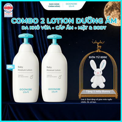Combo 2 Chai Lotion Dưỡng Ẩm Cho Bé Sơ Sinh GOONGBE Baby Moisture Lotion 350ml