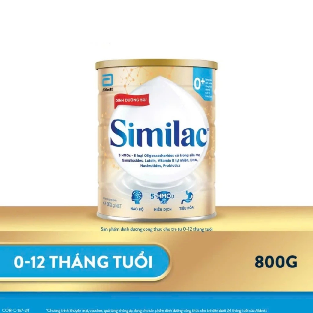 Sữa bột SIMILAC 5G 0+, 1+ (Lon 850g) Dinh Dưỡng 5G