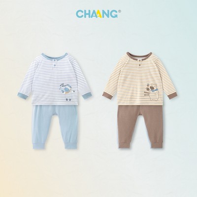 [CHAANG 6M-5Y] Bộ quần áo dài bổ trụ Friend kẻ cho bé trai