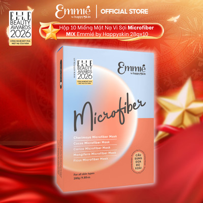 Mặt nạ vi sợi Emmie Microfiber Mix Cầu Sung Dừa Đủ Xoài Hỗ Trợ Dưỡng Sáng Da Cấp Ẩm - Hỗ Trợ Mờ Nếp Nhăn Hộp 10 Miếng