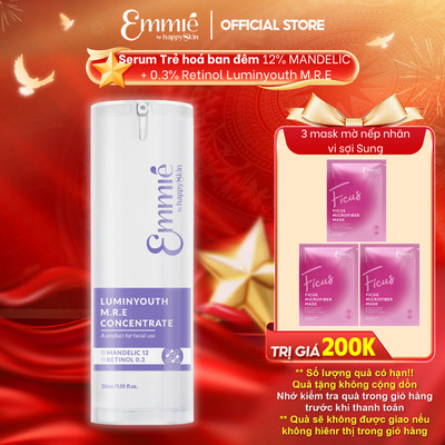 Serum dưỡng da ban đêm Emmie Luminyouth M.R.E Concentrate Hỗ Trợ Cải Thiện Lão Hóa - Hỗ Trợ Mờ Nếp Nhăn Da Chai 30ml