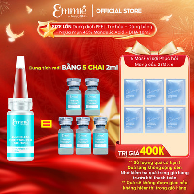 Dung dịch tẩy tế bào chết Emmie Luminclear Perfection Peel Hỗ Trợ Làm Sạch Bề Mặt Da - Hỗ Trợ Giảm Mụn Chai 10ml