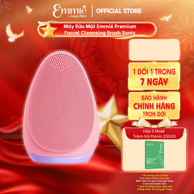 Máy rửa mặt Emmie Premium Facial Cleansing Brush Sonic 7 Tần Số Rung Hỗ Trợ Làm Sạch Da - Đạt Chứng Nhận Chuẩn FDA