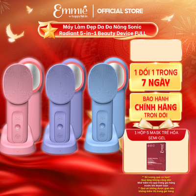 Máy rửa mặt đa năng Emmie Công nghệ rung Sonic 5 in 1 Beauty Device Hỗ Trợ Làm Sạch Da Hỗ Trợ Dưỡng da giúp da mịn màng
