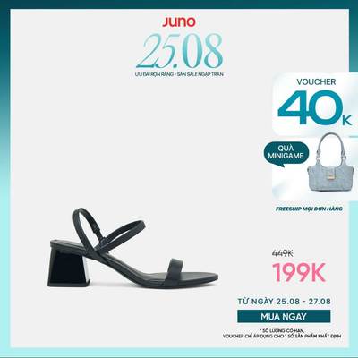 Giày Sandal Nữ 5cm Thời Trang JUNO Gót Thấp Quai Ngang SD05112