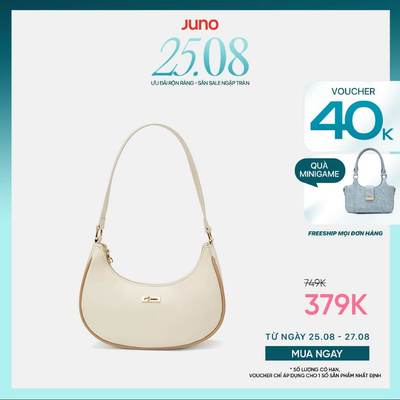 Túi Xách Nữ Thời Trang JUNO Cỡ Nhỏ Hobo Đeo Vai Logo Handwriting TXN818
