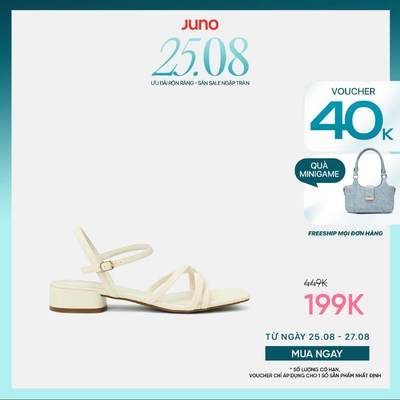 Giày Sandal Nữ 3cm Thời Trang JUNO Gót Thấp Quai Chéo SD03074