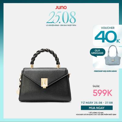 Túi Xách Nữ Thời Trang JUNO Cỡ Nhỏ Tay Cầm Xoắn Phối Charm Trang Trí TXN926