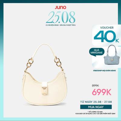 Túi Xách Nữ Thời Trang JUNO Cỡ Nhỏ Hobo Phối Charm Trang Trí TXN925