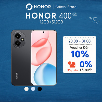 Điện Thoại Honor 400 5G 12GB + 512GB | AI Camera 200MP, Sạc Nhanh 80W | Snapdragon 7 Gen 3 | BH 24 Tháng