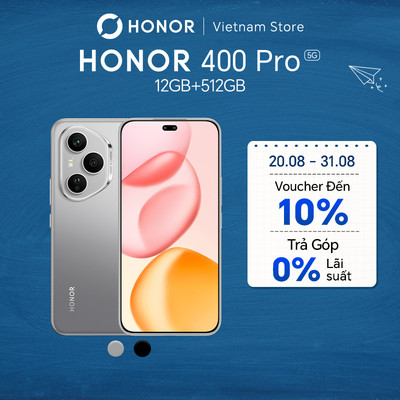 Điện Thoại Honor 400 Pro 5G 12GB + 512GB| AI Camera 200MP, Sạc Nhanh 100W | Snapdragon 8 Gen 3 | BH 24 Tháng