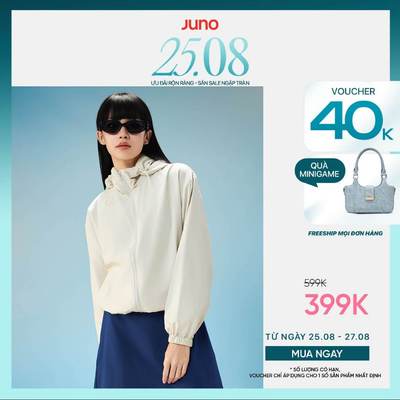 Áo Chống Nắng Nữ JUNO Vải Dù Có Nón Mỏng Nhẹ Thoáng Mát JNKHC020