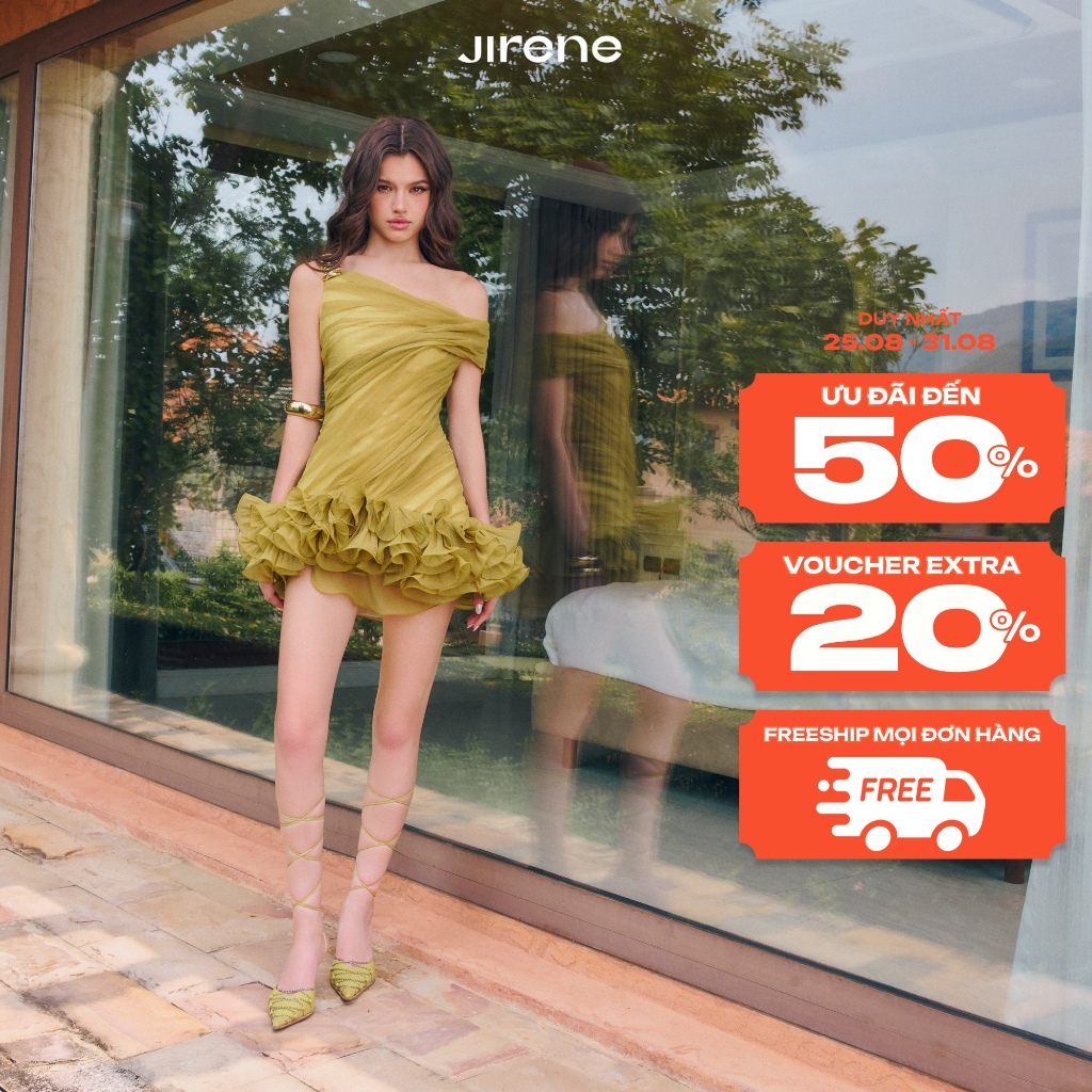 JIRENE - Đầm nữ thiết kế trễ vai bồng bềnh SUMMA DRESS