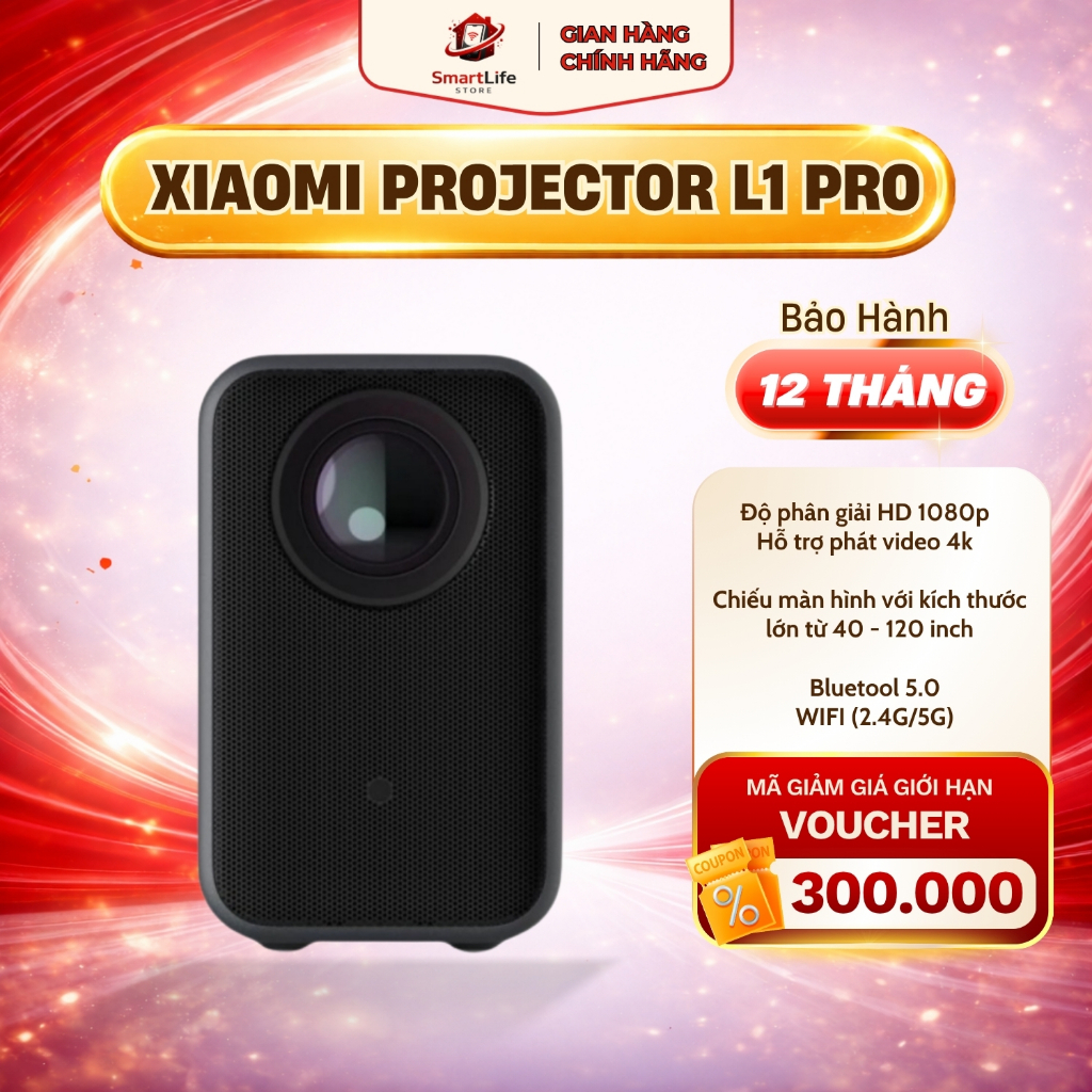 Máy chiếu Xiaomi Smart Projector L1 Pro - Hàng Quốc Tế Chính Hãng, Bảo Hành 24 Tháng