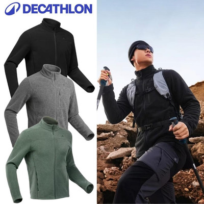Áo khoác nỉ dã ngoại giữ ấm nam phù hợp thời tiết lạnh, leo núi vùng cao MH100 DECATHLON