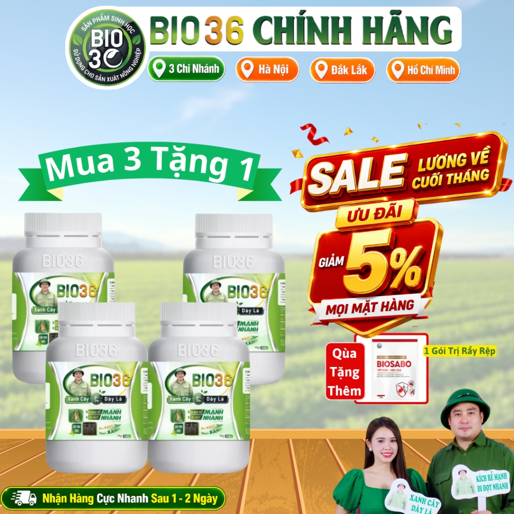 Bio36 Mua 3 Tặng 1, Bio 36 Kích Rễ Mạnh – Đẩy Đọt Nhanh - Phục Hồi Cây Trồng