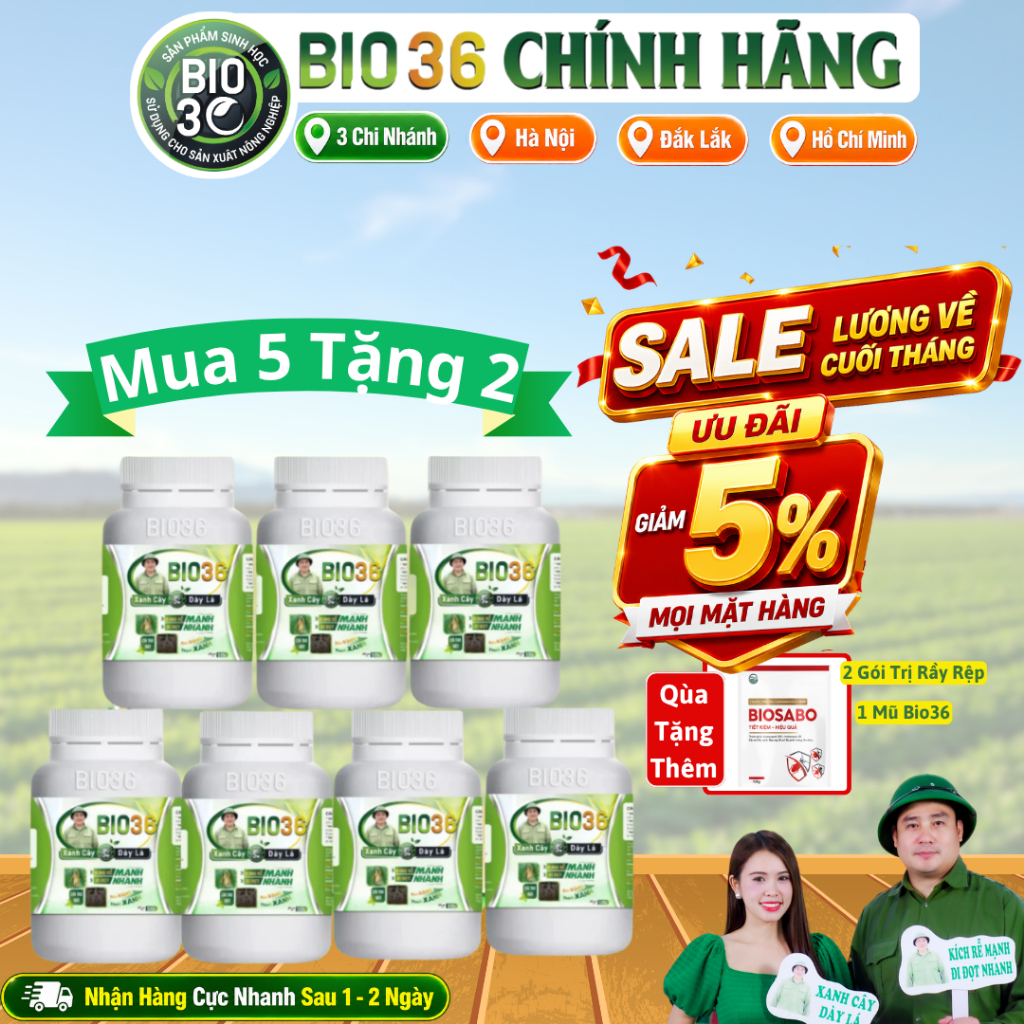 [Bio36 Mua 5 Tặng 2] Bio 36 Kích Rễ Mạnh – Đẩy Đọt Nhanh - Phục Hồi Cây Trồng
