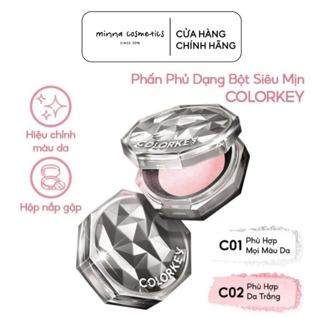 [Colorkey] Phấn Phủ Dạng Bột COLORKEY Siêu Mịn Giúp Lớp Trang Điểm Tự Nhiên 8g