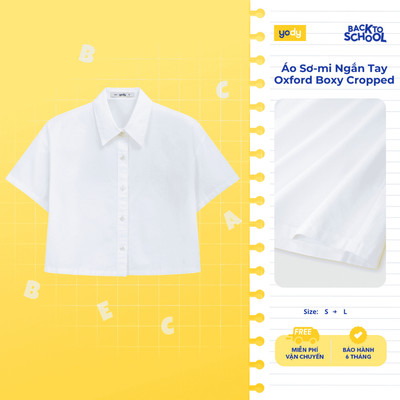 Áo Sơ-mi Nữ Ngắn Tay Oxford Boxy Cropped Bề Mặt Bóng Mịn Cao Cấp TRA WCSS26F002