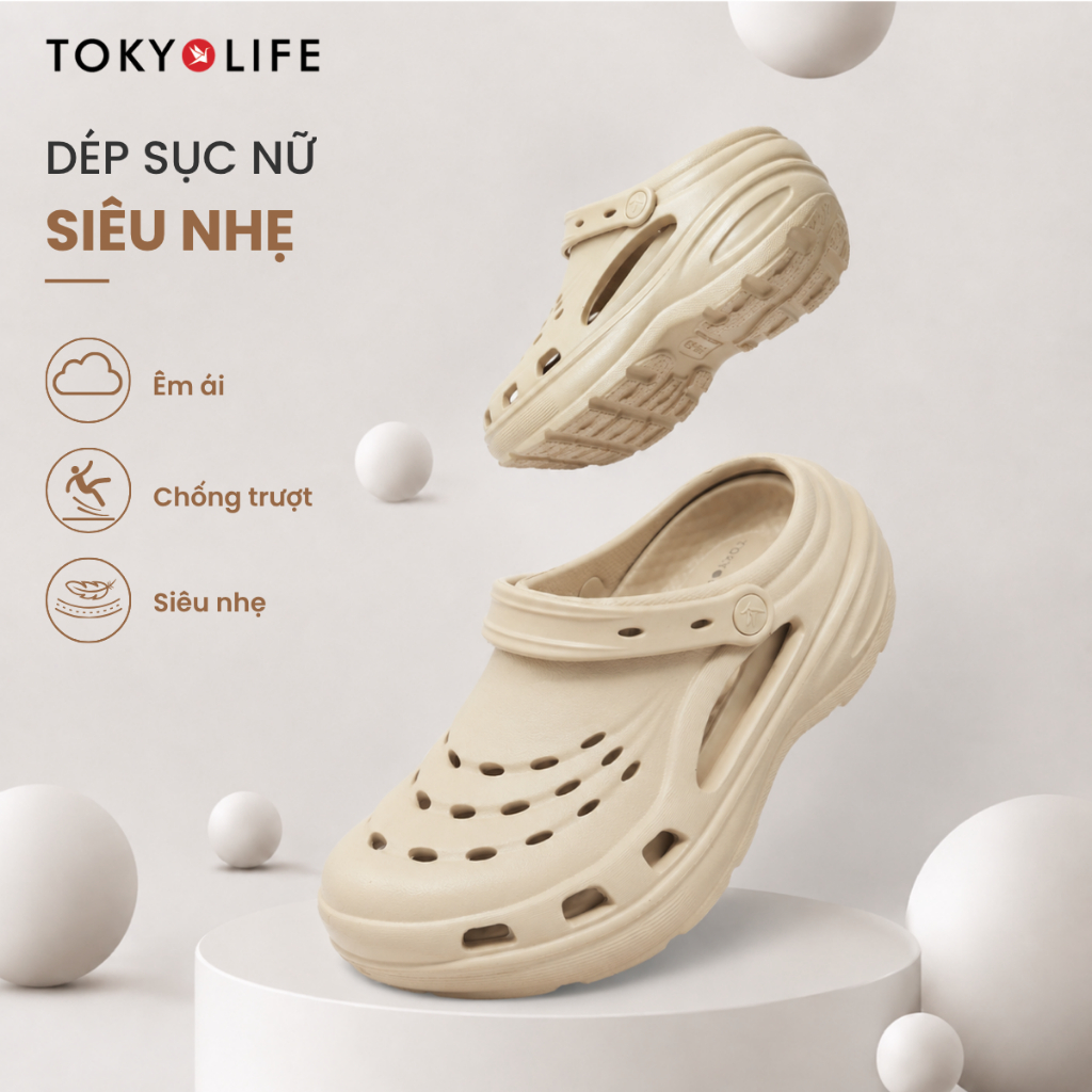Dép sục Nữ đế cao siêu nhẹ thoáng khí êm chân TOKYOLIFE 40004698