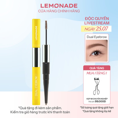 [LIVESTREAM KOL] Combo Lemonade Chì kẻ mày 2 đầu Dual Eyebrow 2.75g và Bộ 3 Bông Phấn Tán Nền Lemonade Cushion Puff Set